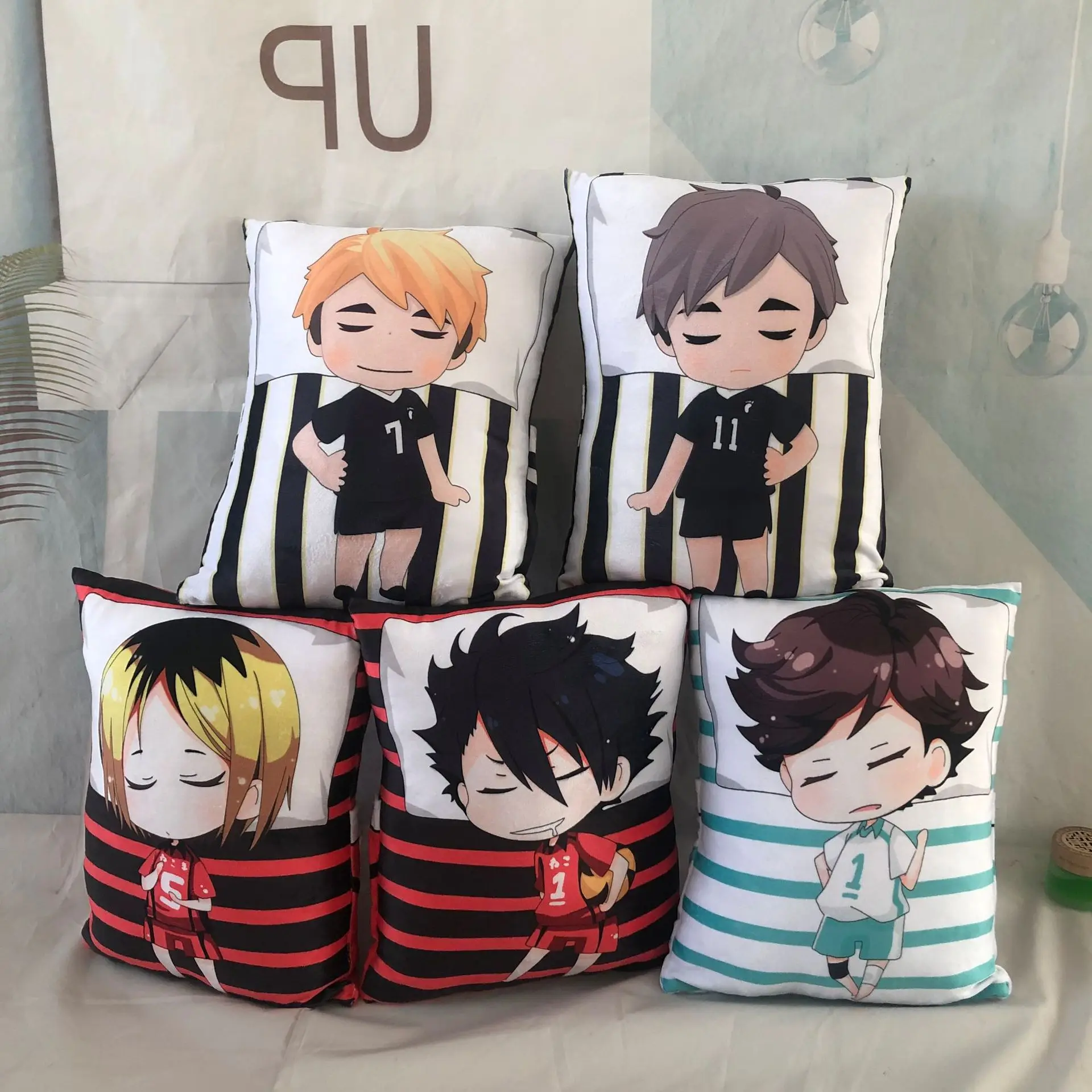 Cartoon Sleeping Haikyuu Toy Hinata Shoyo Tobio Kageyama Pillow Cute Daichi Sawamura Dolls Soft Plushies Gifts For Kids Fans | Игрушки и