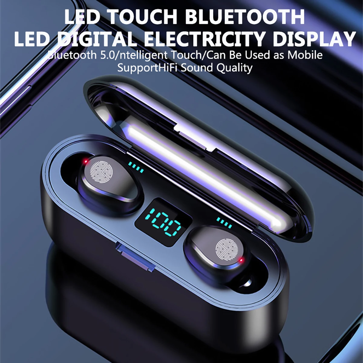 Новые F9 беспроводные наушники Bluetooth 5,0 TWS гарнитура Hi-Fi мини наушники-вкладыши для спорта и бега Поддержка iOS/Android телефонов HD вызов