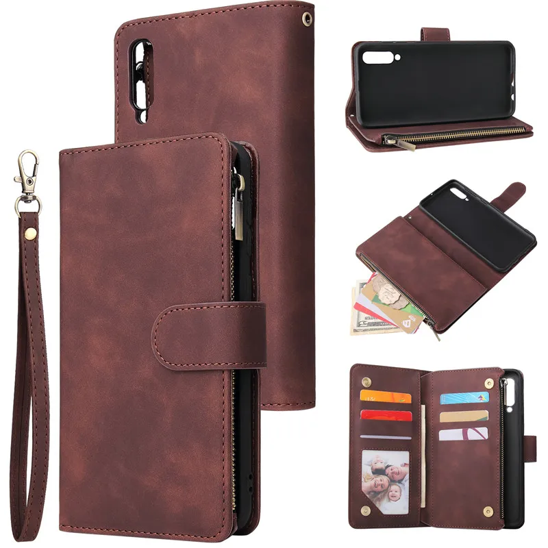 Luxury Leather Zipper Wallet Flip Phone Cases Samsung Galaxy S10 E S9 S8 Plus A70 A50 A40 A30 A20 A10 Note 9 10 Case Cover Phone Case18