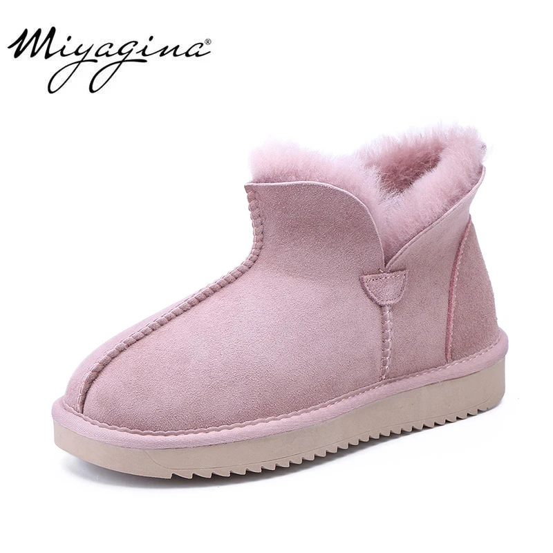 MIYAGINA/классические женские ботинки из овчины; Коллекция года; зимние женские ботильоны на натуральном меху; модные короткие базовые зимние ботинки