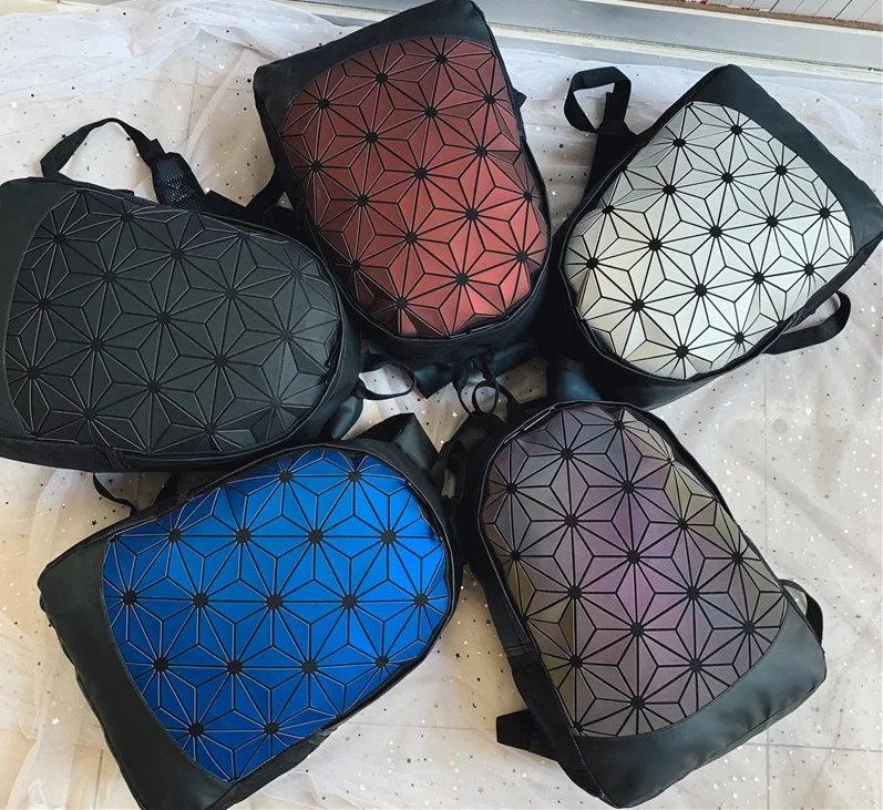 Женские Геометрические рюкзаки для ноутбука для мужчин, рюкзак на плечо, складные школьные сумки для подростков, рюкзак с голограммой