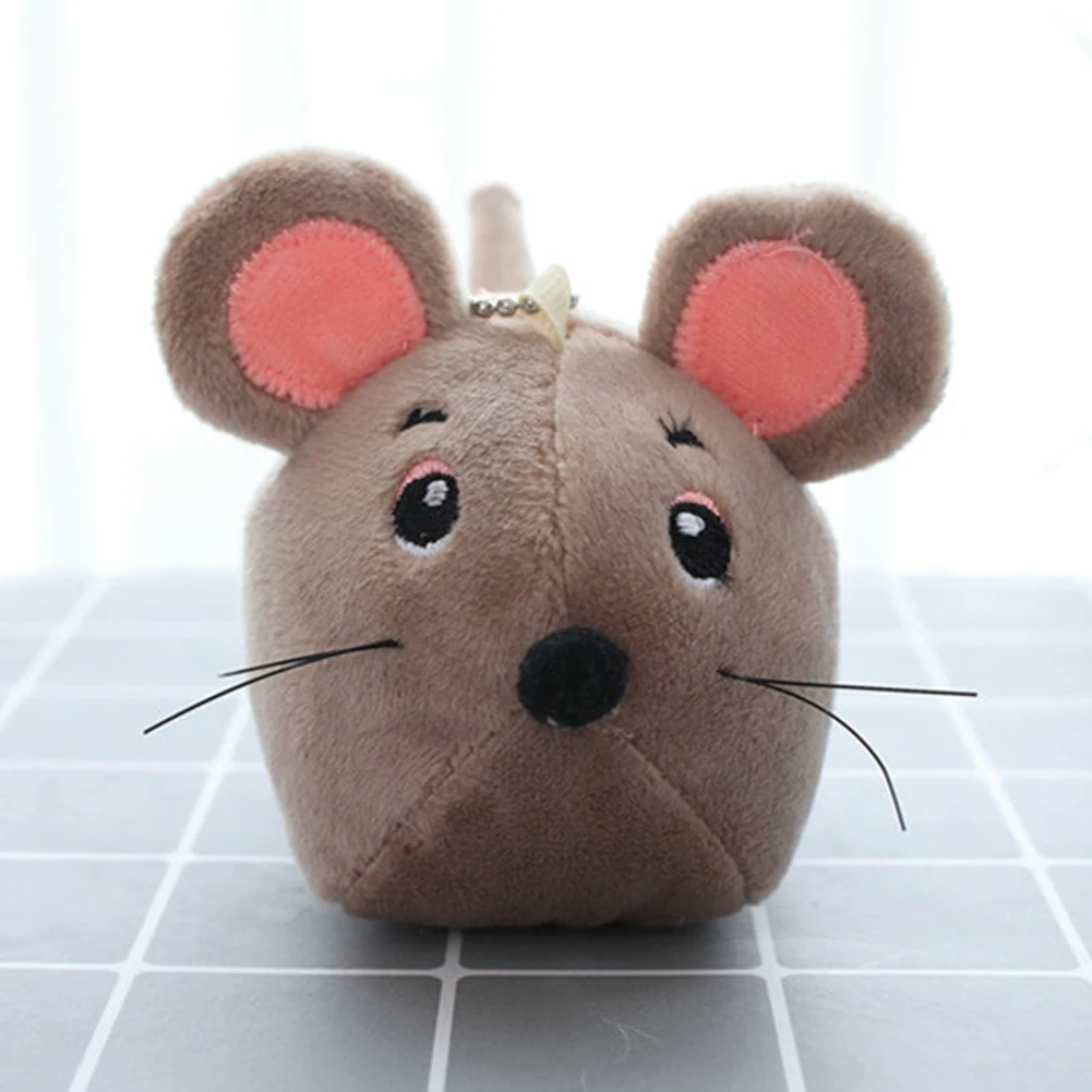 Cartoon Mouse Animal Plush Doll Stuffed Keychain Pendant Bag Hanging Decor Gift Cartoon mouse animal design mini size adorable