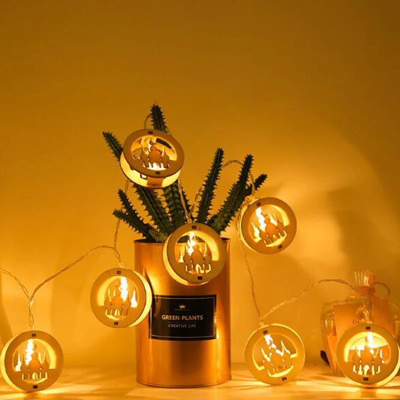 

LED Light Wooden Christmas Lantern String Room Decoration String Lights Christmas Party Garden Decoration Lanterns Strip Light