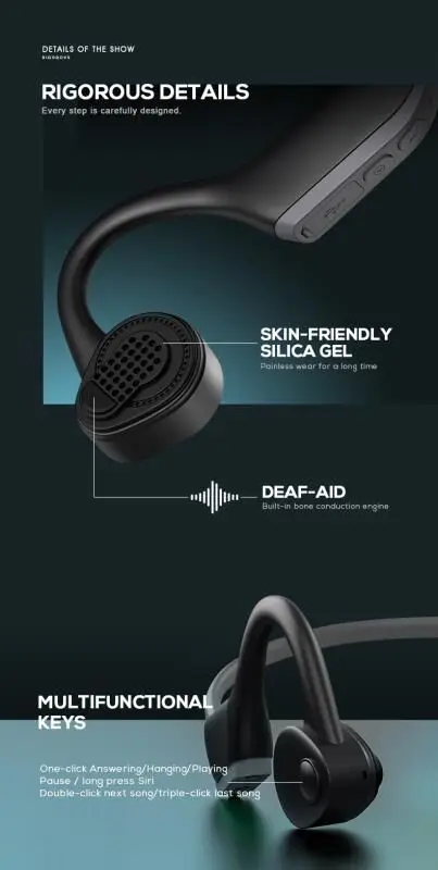 HOLY SERPENT J20 костной проводимости Bluetooth наушники Беспроводные водонепроницаемые Bluetooth 5,0 гарнитура сверхлегкие Hifi наушники