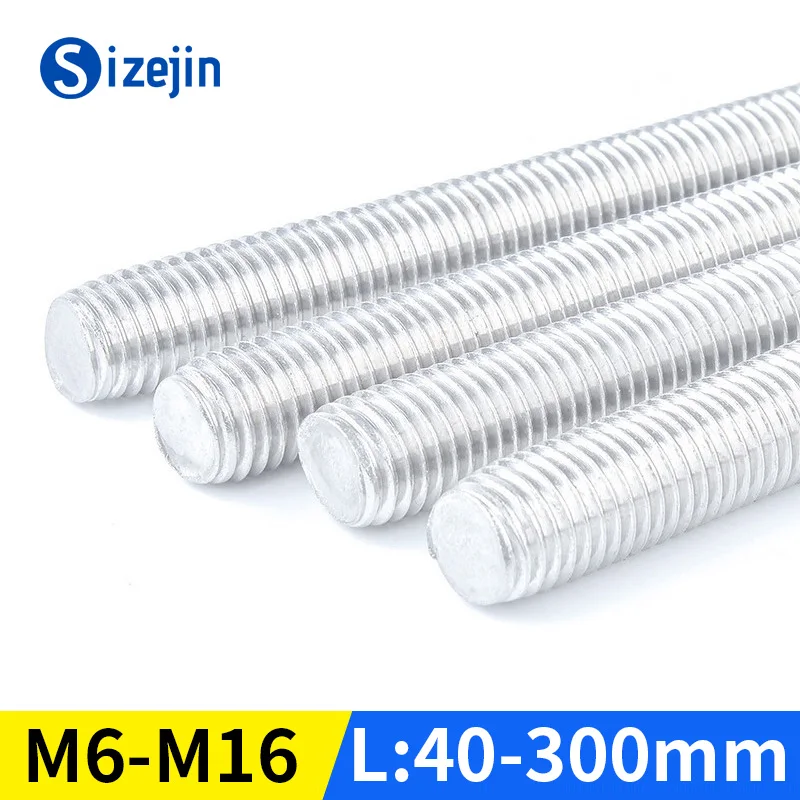 Asta Filettata In Lega Di Alluminio Da 10 Pezzi Barra Filettata Completamente Filettata Asta Filettata M6 M8 M10 M12 M14X40/50/60/70/80/90/100/200