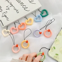 INS/силиконовый ремешок для мобильного телефона с милым сердечком для ключей, USB, кольца для пальцев, аксессуары для телефонов, веревка