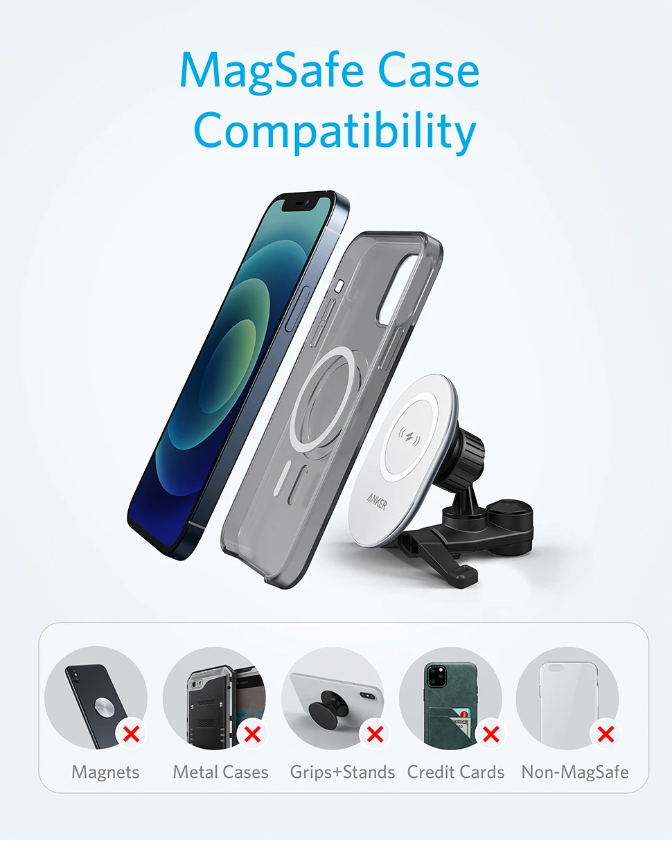 Gadgetoo Anker Powerwave Magnetic Car Charging Mount Gadgetoo Anker Powerwave Magnetic Car Charging Mount