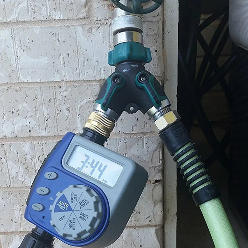 Garden Practical Faucet 2-Way Distributor Water Flow Regulable Y Hose Connector Double water valve Y-type shunt Garden