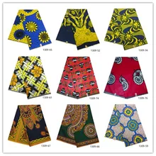 Высокое качество хлопок ткань Анкара Африканский настоящий воск ткань настоящий Африканский Вощеная Ткань 6 ярдов/шт для свадьбы 1309