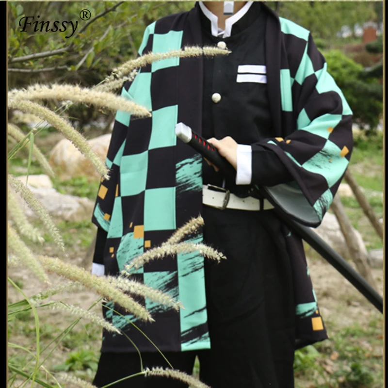 Аниме Demon Slayer Kimetsu No Yaiba Tanjiro Kamado Nezuko косплей костюм для мужчин и женщин унисекс куртки типа кимоно Yukata Haori один размер