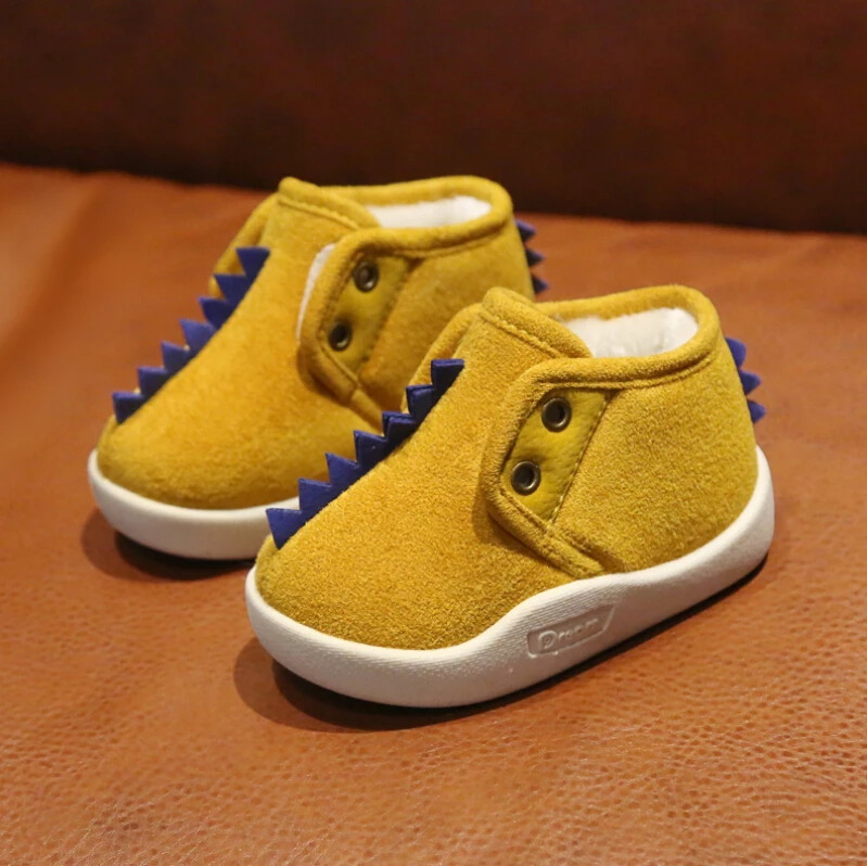 Детские хлопковые теплые зимние ботинки с мягкой подошвой для малышей нескользящая обувь для маленьких девочек и мальчиков модная Милая Детская обувь с героями мультфильмов