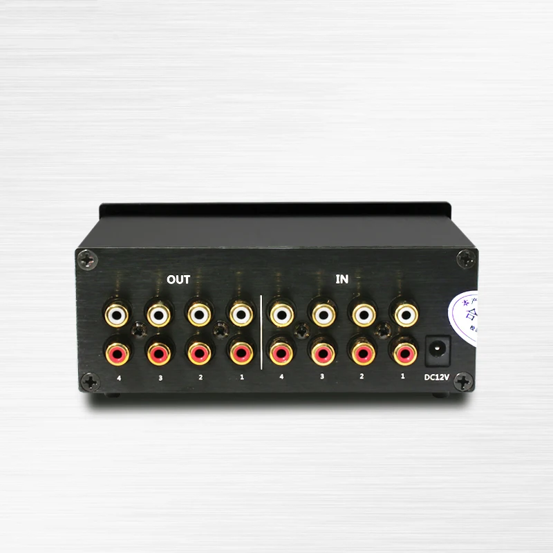 Lusya 4 Input 4 Output Lossless Audio Signal Switcher Switch Splitter Selector DC 12V E4-003