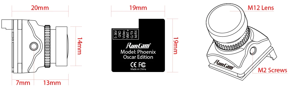 RunCam Phoenix Oscar Edition 1000TVL FPV камера 2,5 мм объектив 1/" 120dB WDR Датчик NTSC/PAL переключаемый для FPV Racer drone