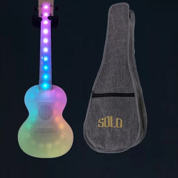 

23 inch Ukulele Concert Unique LED Lighting Smart Ukelele Travel Ukulele Anti-broken Polycarbonate Ukulele with Bag Cable