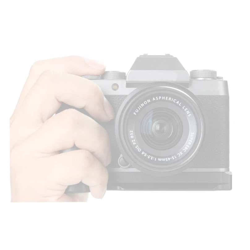 WEPOTO XT200 Grip Camera Bracket Metal Quick Release Base Black Ebony Lumber Handle Compatible with Fuji XT200 GP-XT200B