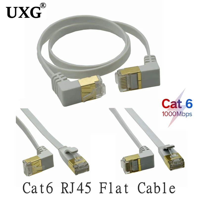 Ethernet-кабель с углом 90 градусов RJ45 Cat6 Lan-кабель RJ 45 плоский сетевой кабель