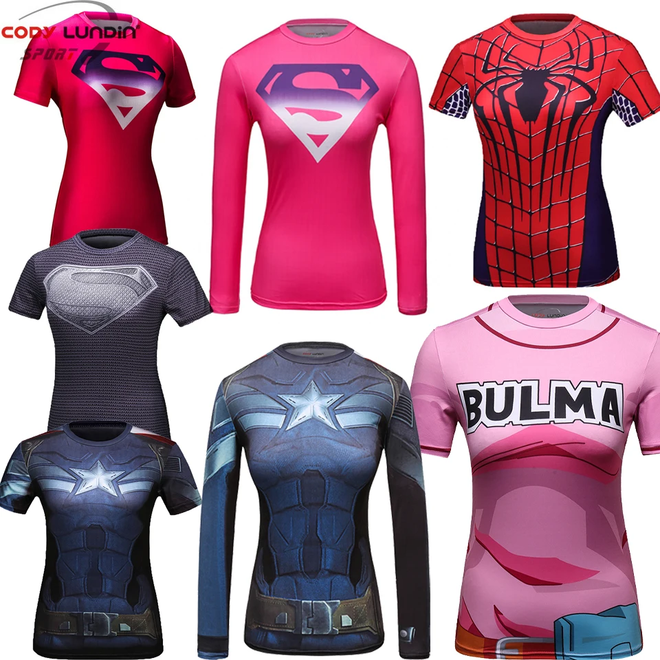 BBJ Rashguard T Shirts For Women Short Sleeve MMA Compression Muay Thai Kickboxing Gym Sportwear