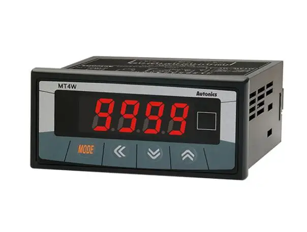 

MT4W-DV-47 Meter, DC Volts, LED, W96xH48mm, 4-Digit, 0-500V Input, 3 PNP Outputs + Serial Output, 100-240 VAC