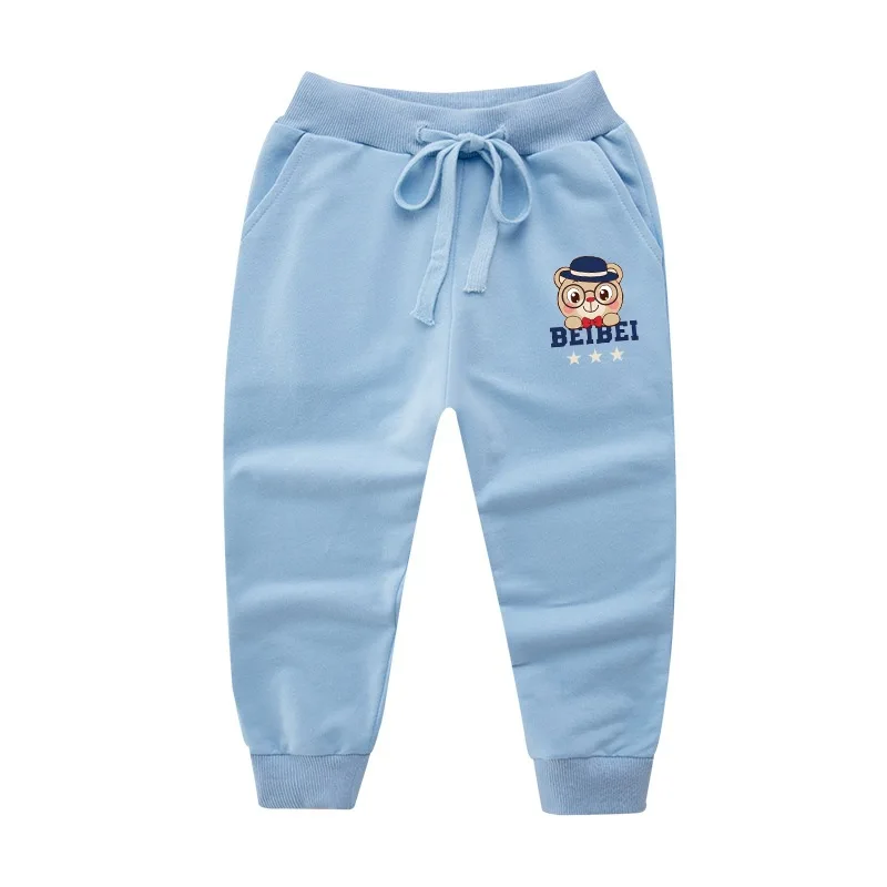 Light blue Детские спортивные штаны детские штаны из хлопка на весну и осень штаны для мальчиков с героями мультфильмов спортивные штаны для девочек штаны для малышей детские штаны - Цвет: Light blue