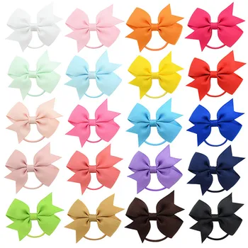 

20pcs Girls Elastic Hair Bands with Ribbon Bow Scrunchies Children Baby Kids Ponytail Holder Rubber Ropes Hair Accessories