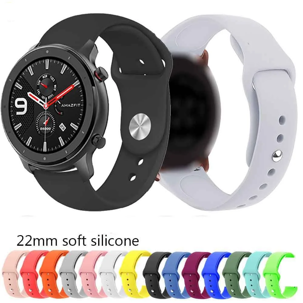 22mm-colorful-silicone-Watch-Band-Strap-For-Huami-Amazfit-GTR-47mm-SmartWatch-Wristbands-strap-for-Huawei