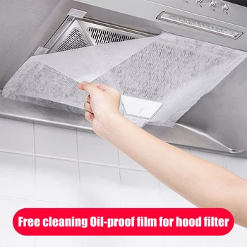 

12pcs Kitchen Oil Filter Paper Non-woven Absorbing Paper Filter Cotton For Smoke Exhaust Ventilator Home Kitchen Range Hood