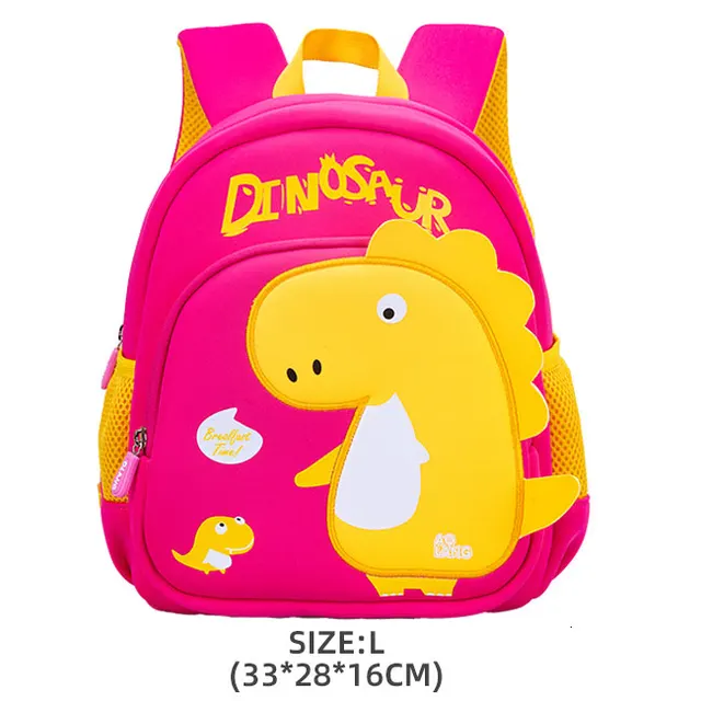GREATOP New Children School Bags 3D Dinosaur Cartoon Kids Bag Cute Toddler School Boys Backpack Kindergarten Mochila Infantil C-Rose-L