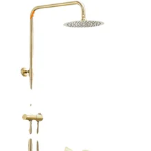 

Brushed Golden Bathroom Copper Shower Head Household Constant Temperature Shower Set Bathroom Shower Head Bathing MachineCD