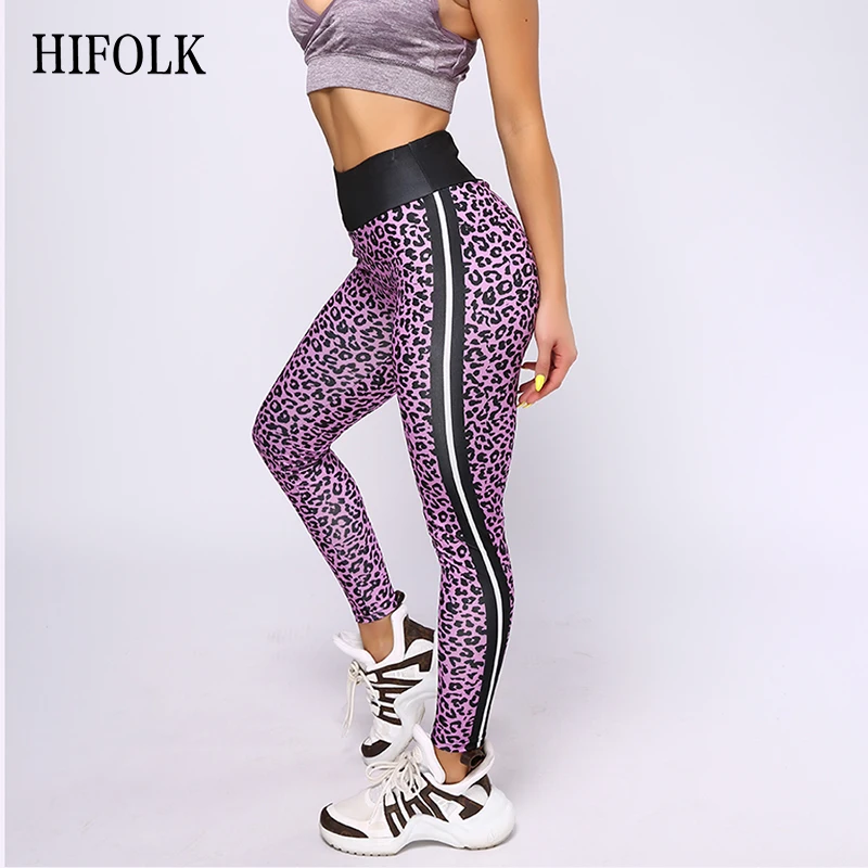 HIFOLK Leopard Leggings Women Sexy Skinny Trousers High Waist Push Up Fitness legging Female Activewear Pants Polyester Leggins