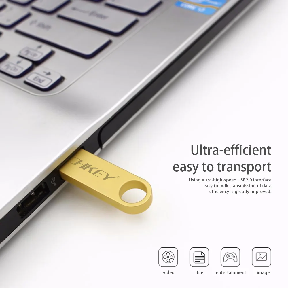 TECHKEY – Pamięć USB 4/8/16/32/64 GB, nowość, wodoodporny pendrive, pamięć przenośna flash, kolor srebrny, idealny produkt na prezent