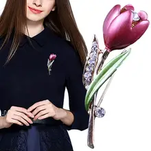 1PC nowe eleganckie broszki z kryształowymi kwiatami dodatki odzieżowe kobiety wesele Casual broszka przypinki prezenty tanie tanio CN (pochodzenie) Brak moda Klasyczny Akrylowe