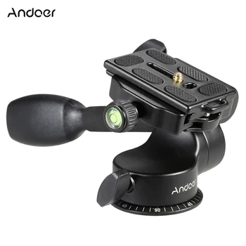 

Andoer Q08 Video Tripod Ball Head 3-way Fluid Head Rocker for DSLR Camera Tripod Monopod Recorder for iPhone 5 6 Samsung Huawei
