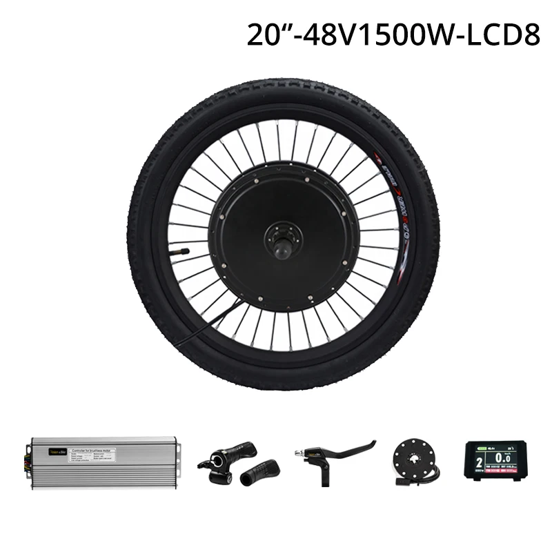 20in-1500W-CST-LCD8U 48 в 1500 Вт Кассетный двигатель колеса 8/9 скорость комплект для переоборудования электрического велосипеда E велосипед набор Электрический колеса для велосипеда Задняя Ступица двигателя колеса - Цвет: 20in-1500W-CST-LCD8U