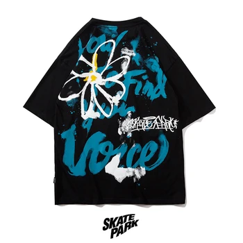 

Men Colorful Punk Cool Letter Print T Shirt Oversize Casual Tshirts 2020 Summer Unisex Short Sleeve Black 100%Cotton Couple Tops