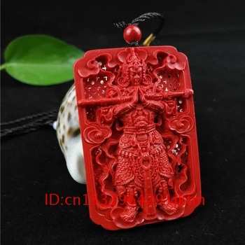 

Jewellery Red Gifts Carved Pendant Amulet Charm Monkey Necklace Organic Woman Chinese Cinnabar King Hand Natural Fashion