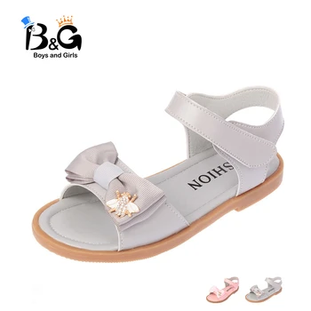 

B&G Girls Sandals Princess Soft Children's Beach Shoes Kids Summer Floral Sandals Comfortable Fashion Cute New Shoes 2020