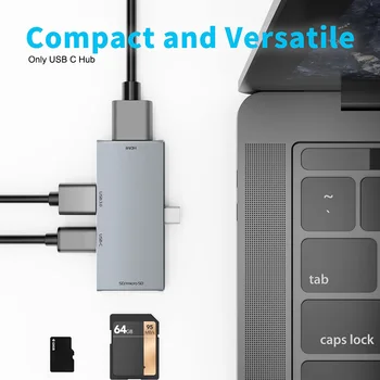 

USB Hub Line concentrator 5 In 1 Dock Station 4K HDMI Computer Accessory Power Adapter USB Type-c Hub