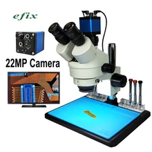 22MP HDMI камера 7-45X Тринокулярный Стерео непрерывный зум микроскопы USB HD камера мобильный телефон ремонт паяльник инструмент