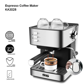 

Espresso Coffee Maker EU 850W Coffee Machine Semi-automatic Household Cappuccino Coffee Maker With Steam Milk Froth Function