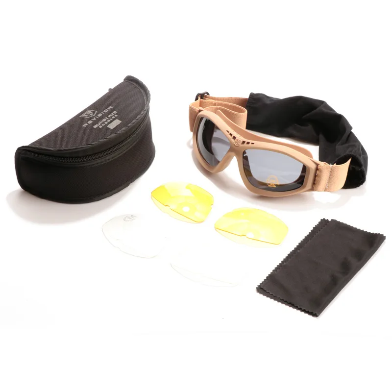 Набор новых военных УФ-очков, линзы, очки для верховой езды, тактика Коммандо, очки - Цвет: Армейский зеленый