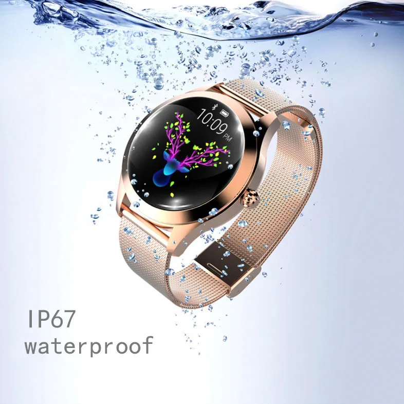 Online KW10 Women Smart Watch Lady Fitness Bracelet Smartwatch Clock IP68 Waterproof Heart Rate Monitor For Android IOS Sport Tracker