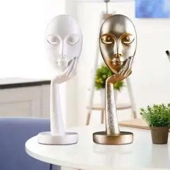 

Resin Crafts Lady Face Meditator Abstract Art Sculpture Office Craft Ornament Home Decoration