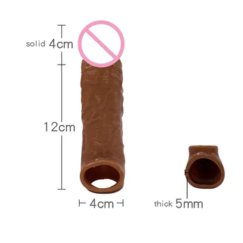 Silicone Penis Condoms For Men Extender Dildo Enhancer Enlargement Condom Male Cock Sex Toys Reusable Penis Sleeve For Male 3