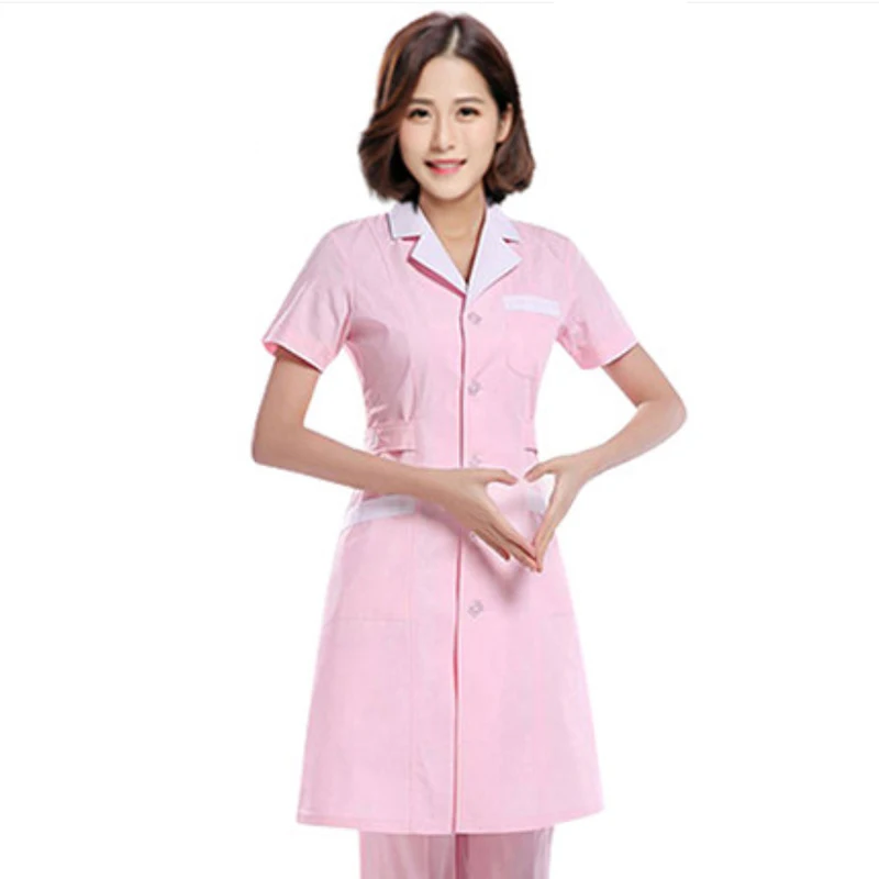 Медицинские Халаты медсестры лабораторное пальто аптека одежда белое пальто больница женское платье для работы Корея Косметическая хирургическая красота униформа для салона - Цвет: Short sleeve1