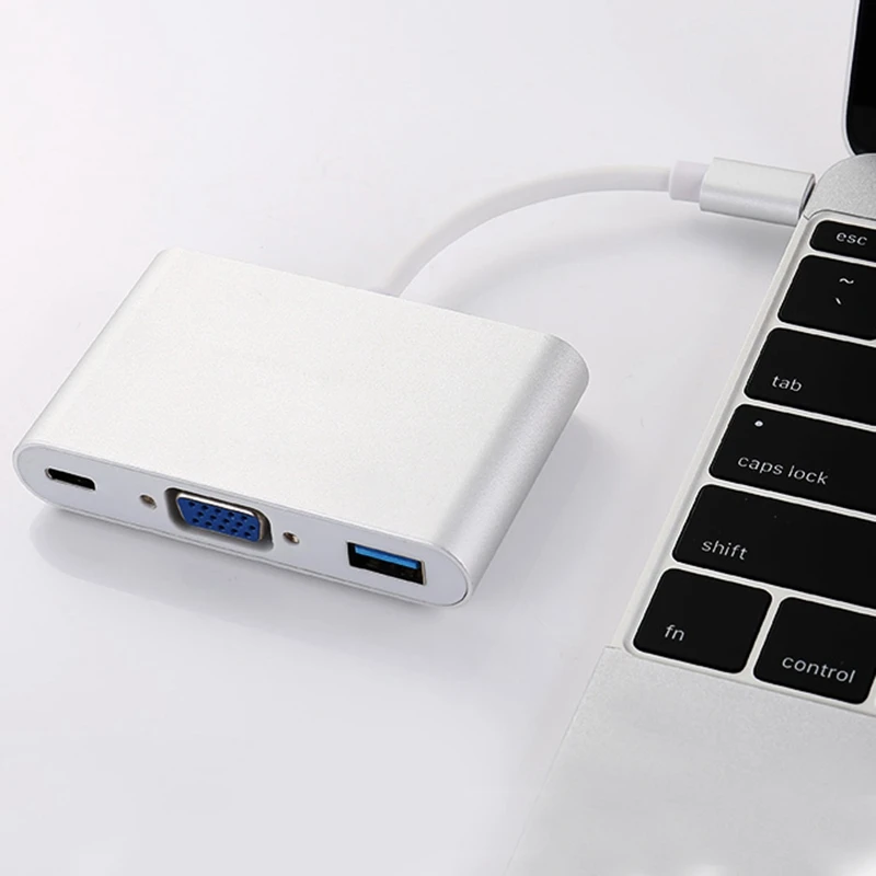 Тип C USB 3,1-USB-C 4K HDMI USB 3,0 адаптер 3 в 1 концентратор для Apple Macbook серый