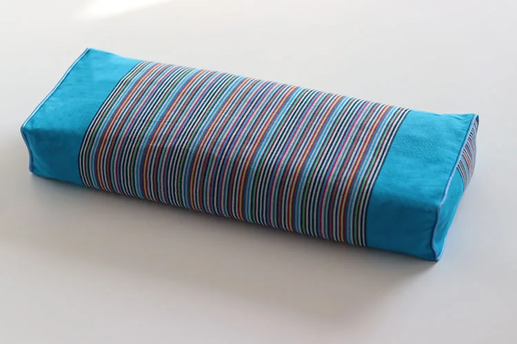 Старая грубая ткань квадратная гречневая подушка Национальный Ветер сна подушка одна подушка здоровья - Цвет: blue stripe