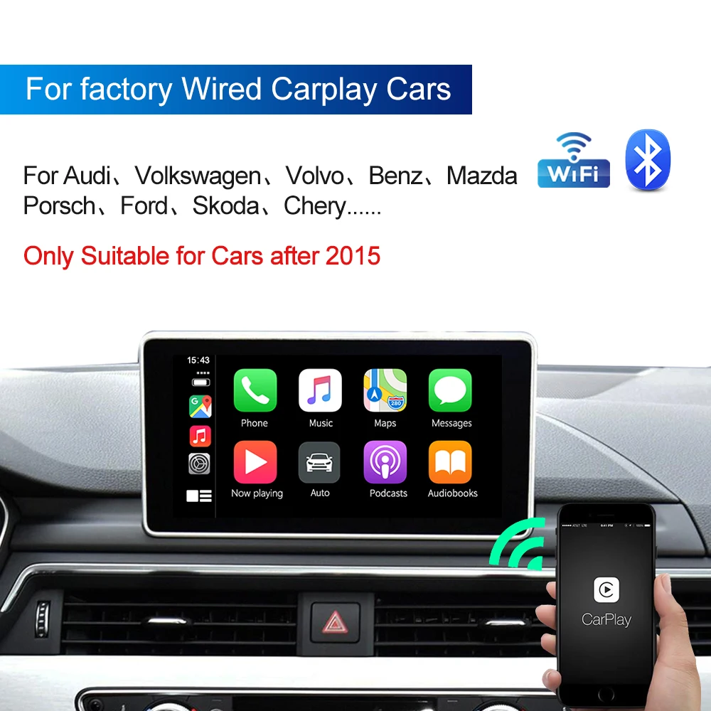 Carlinkit 2.0 Wireless CarPlay Activator For KIA Stinger Sportage  Optima  Forte Stonic Wired To Wireless Carplay Plug And Play