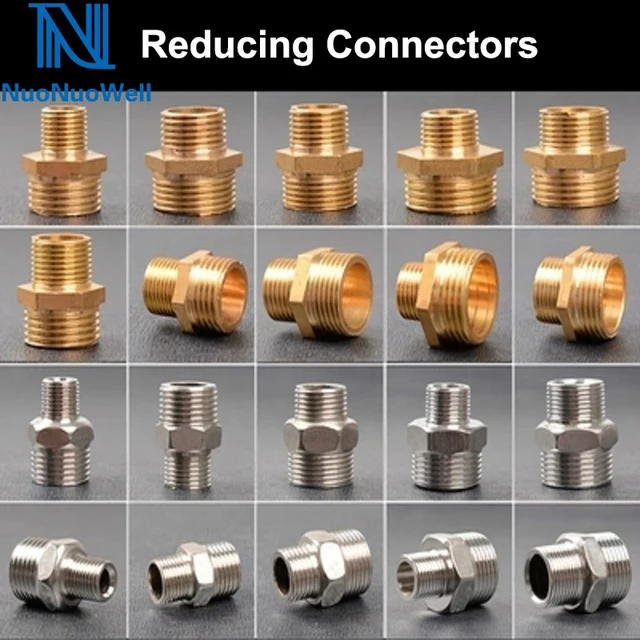 Tömlő Illesztése Egyenes Redukáló Csatlakozók 1 "To3/4" 1/2 "To1/4" Férfi Szál Ízületi Réz Rozsdamentes Acélváltó Csatlakozó Adapter
