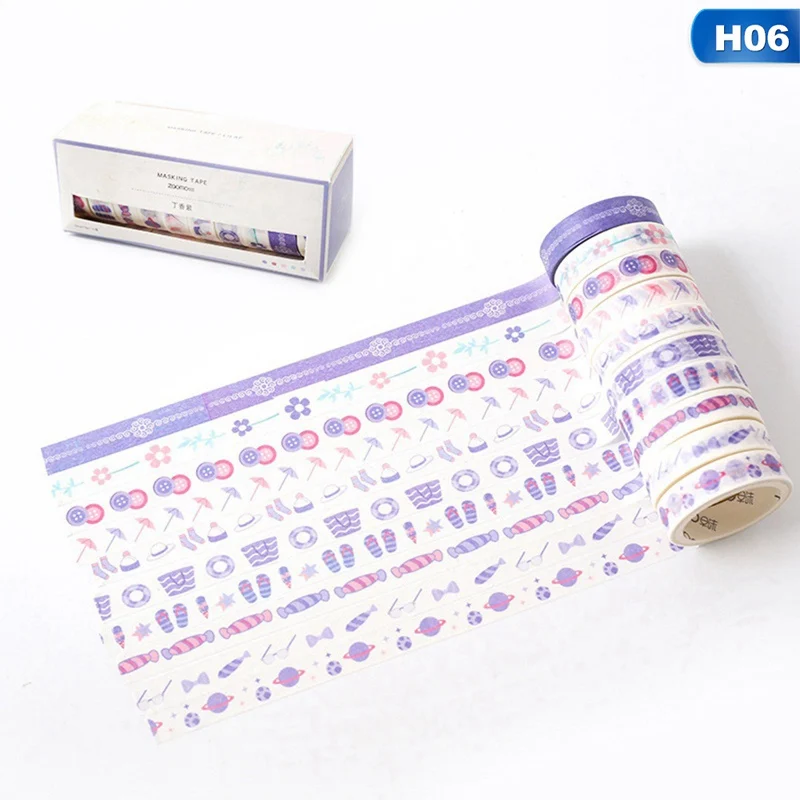 06 10 шт./компл. милый набор декоративного скотча Васи Kawaii клейкой ленты DIY Декоративные Дневник в стиле Скрапбукинг фото Ablums - Цвет: 06