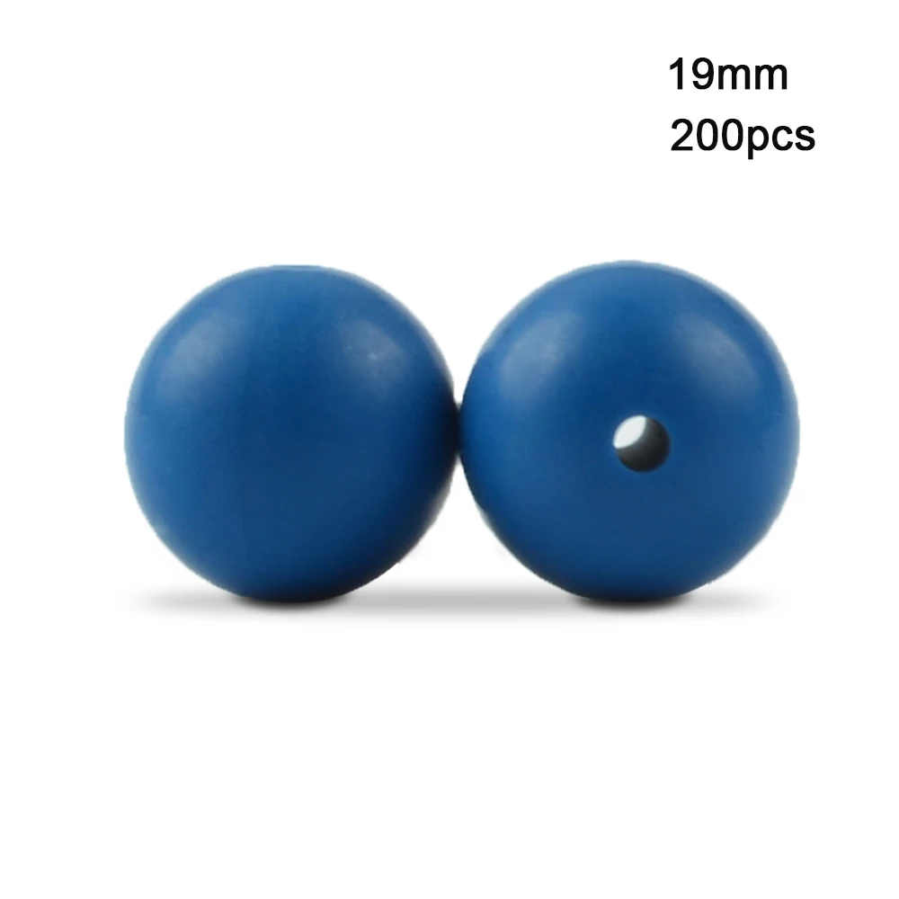 Vivid blue LOFCA 200 шт 19 мм круглые силиконовые бусины Детские Прорезыватели без бисфенола пищевая детская игрушка DIY ювелирные изделия ожерелье аксессуары для кормления - Цвет: Vivid blue